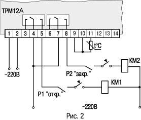 Схема подключения трм1 к пускателю с термопарой